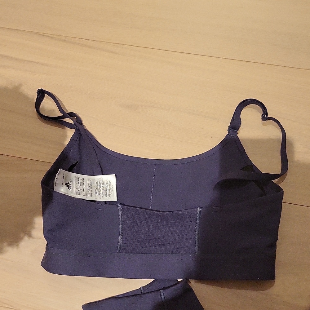 Adidas Deep Purple Sports Bra And Leggings Set Size Xs Bra Size S Bottom - Picture 2 of 4